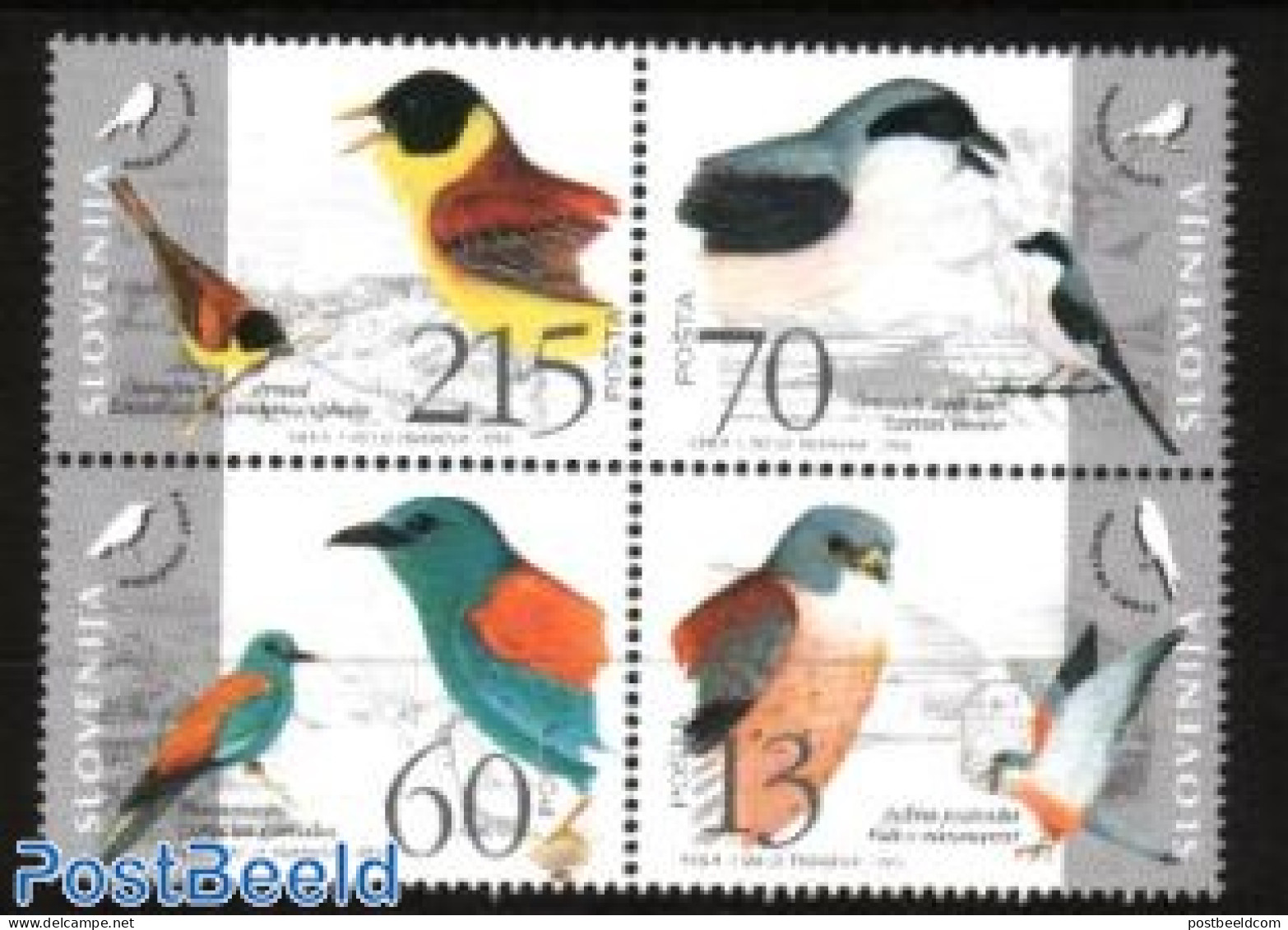 Slovenia 1995 Birds 4v, Mint NH, History - Nature - Europa Hang-on Issues - Birds - Birds Of Prey - Pigeons - Europäischer Gedanke