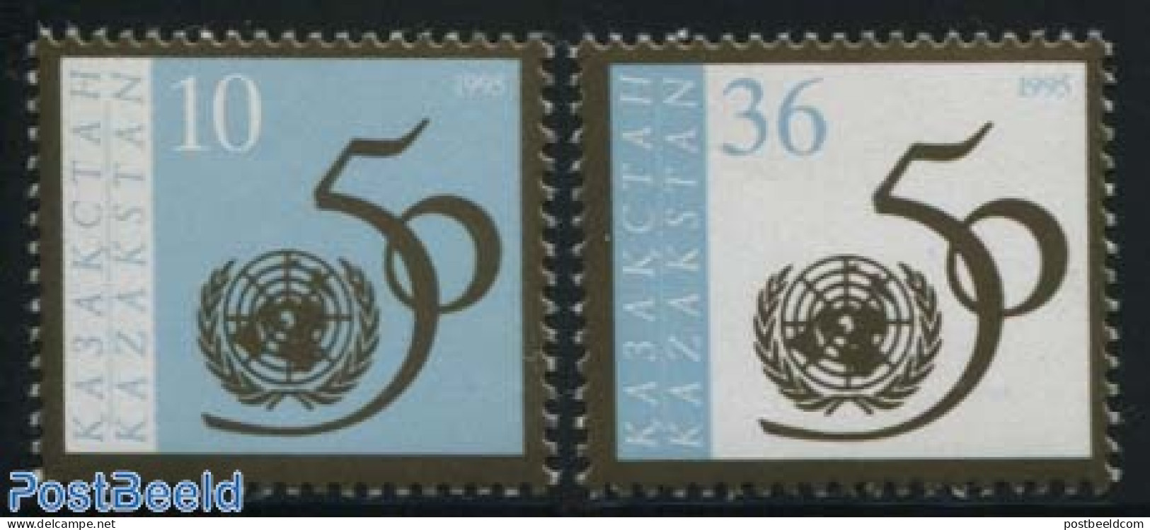 Kazakhstan 1995 50 Years UNO 2v, Mint NH, History - United Nations - Kazajstán