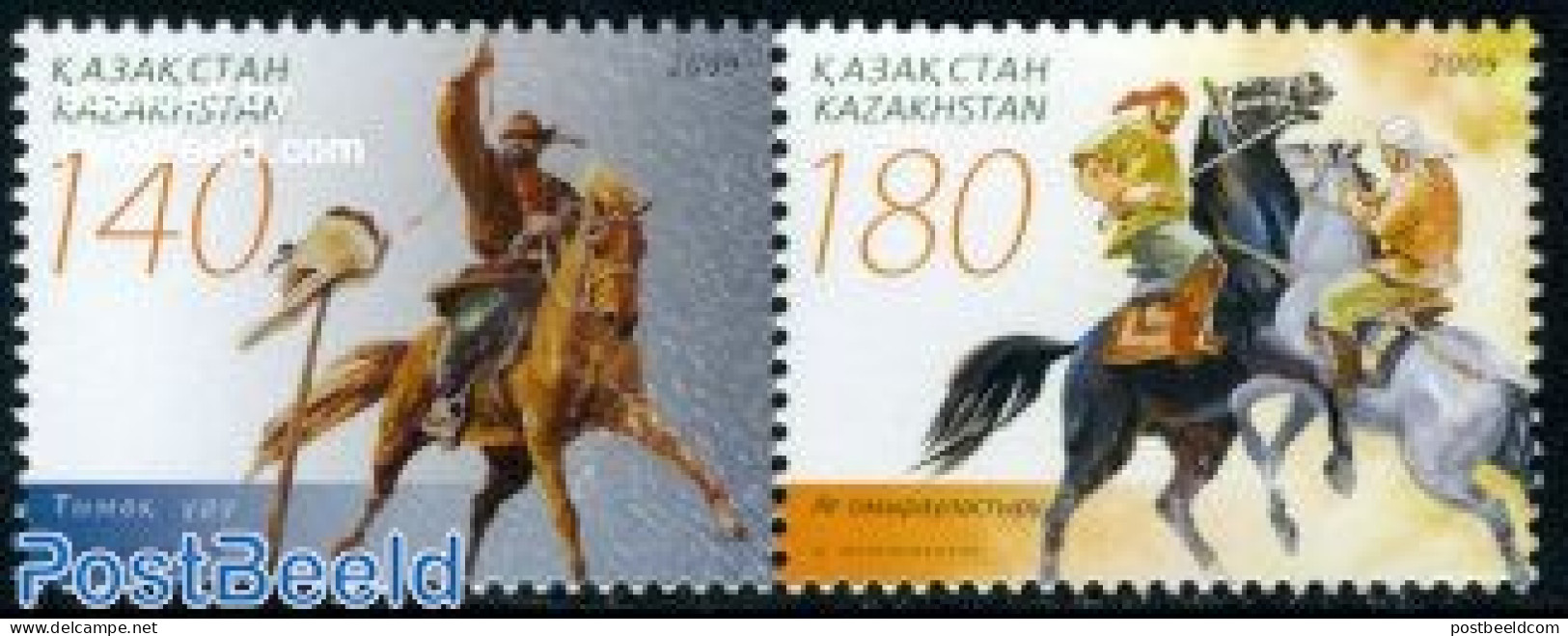 Kazakhstan 2009 National Games, Horses 2v [:], Mint NH, Nature - Sport - Horses - Sport (other And Mixed) - Kazakhstan