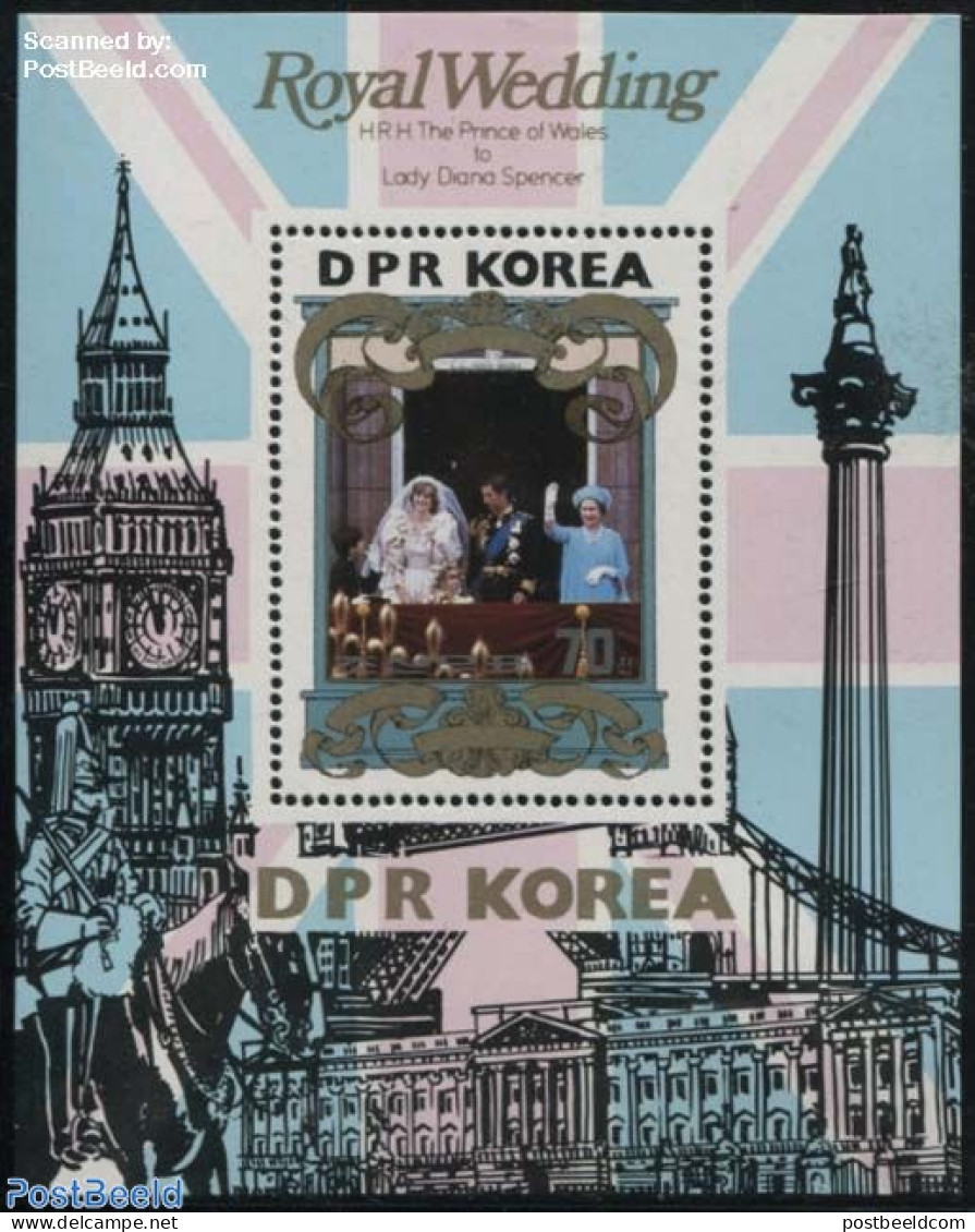 Korea, North 1981 Charles & Diana Wedding S/s, Mint NH, History - Charles & Diana - Kings & Queens (Royalty) - Familias Reales