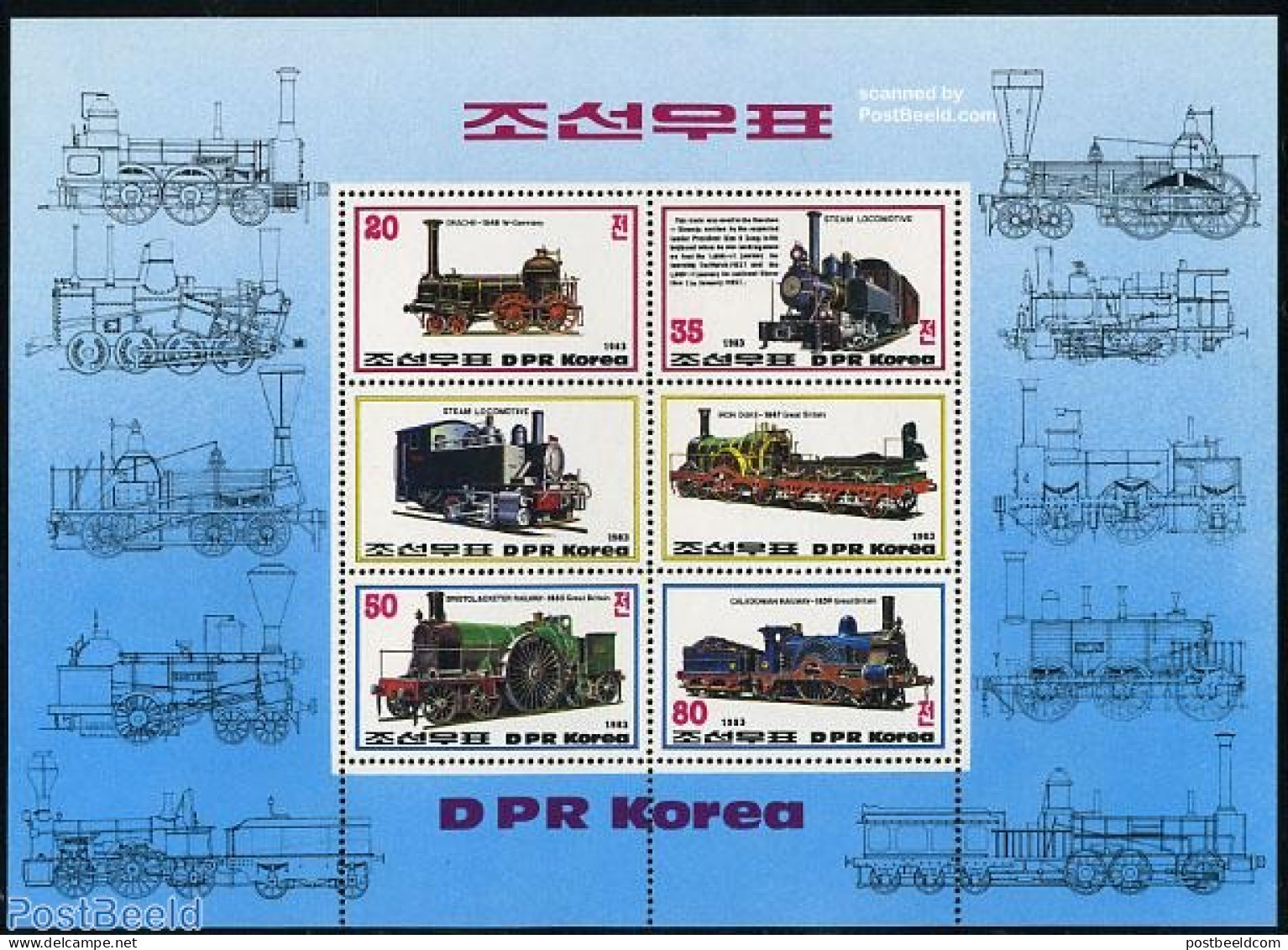 Korea, North 1983 Locomotives 4v M/s, Mint NH, Transport - Railways - Trains