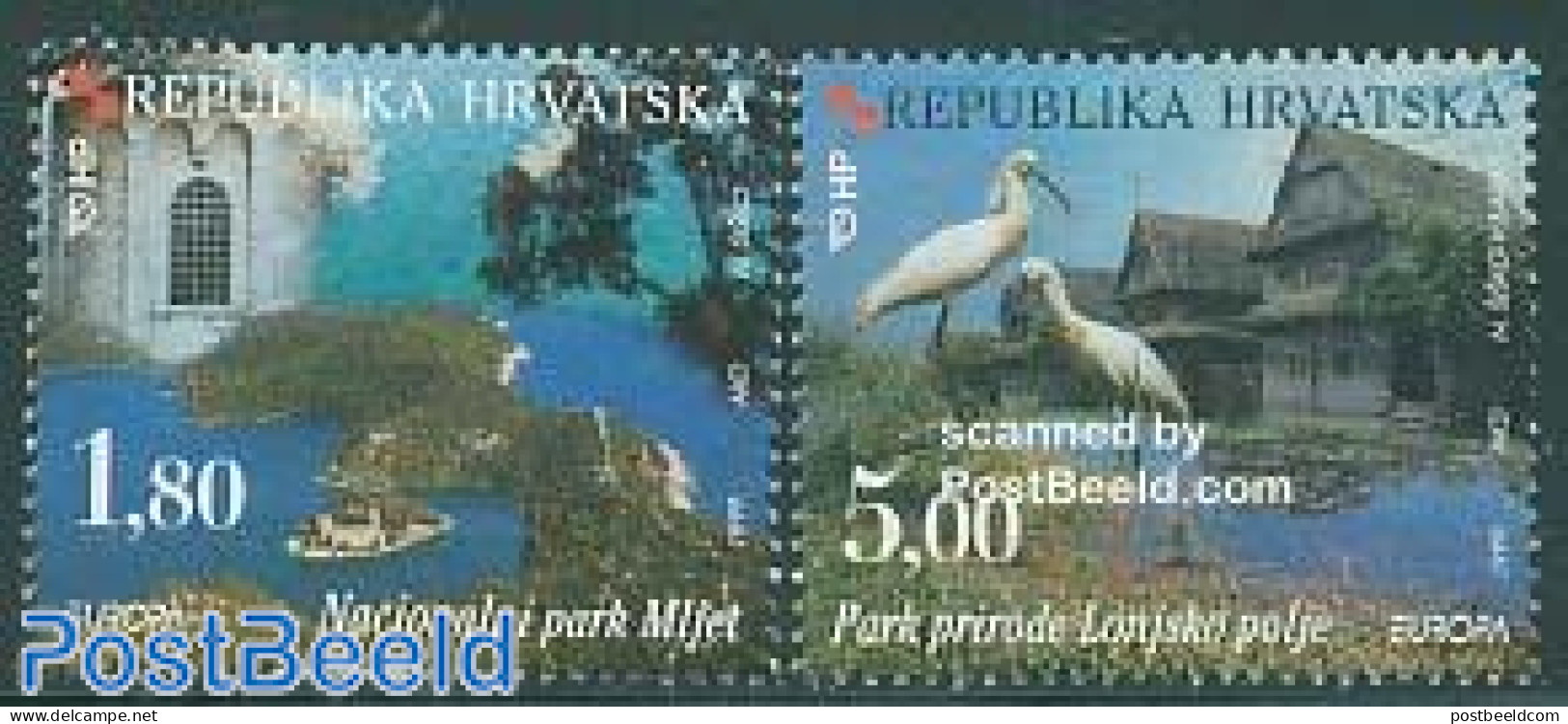 Croatia 1999 Europa, Parks 2v, Mint NH, History - Nature - Various - Europa (cept) - Birds - National Parks - Tourism .. - Natuur