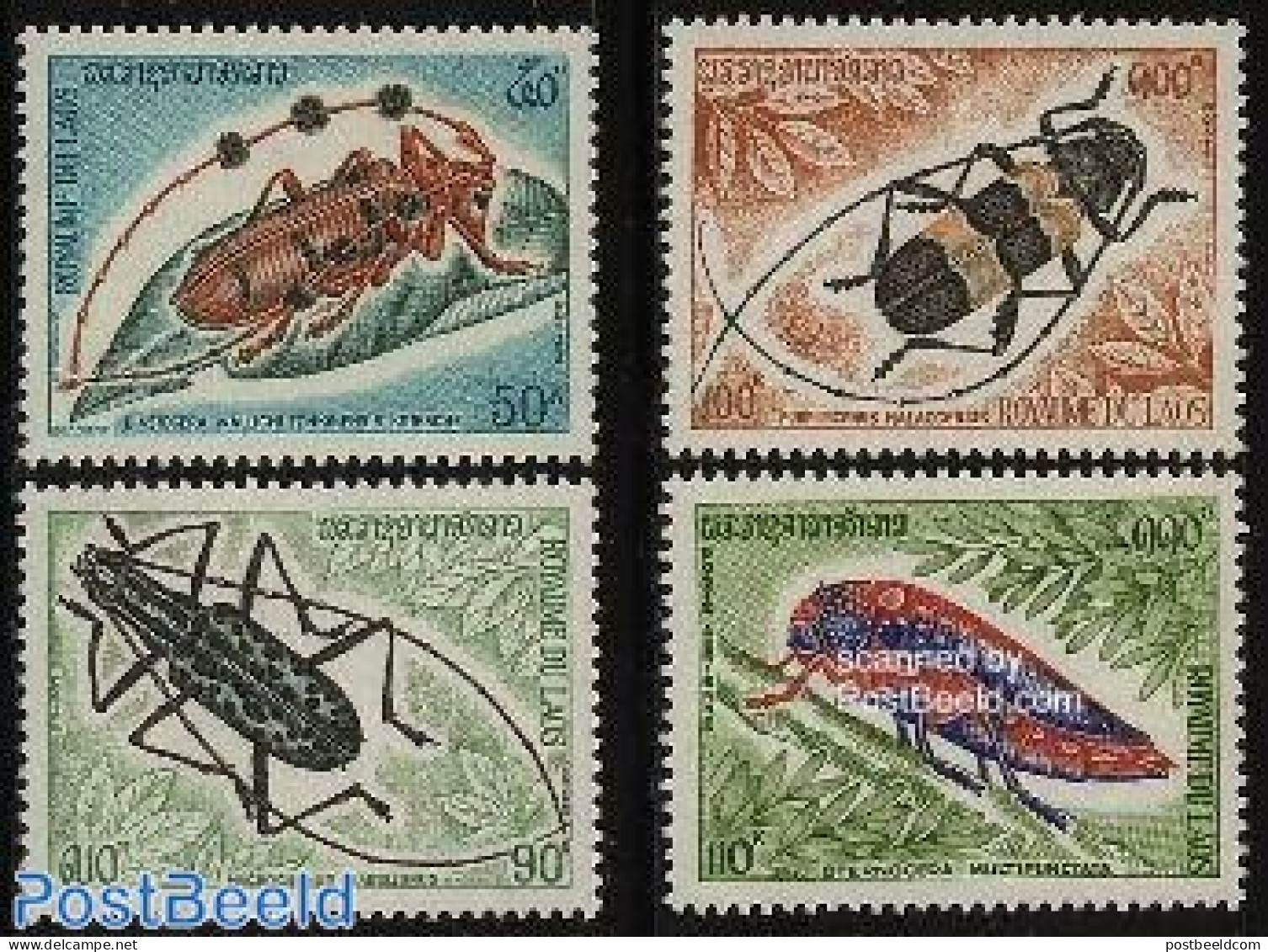 Laos 1974 Insects 4v, Mint NH, Nature - Insects - Laos