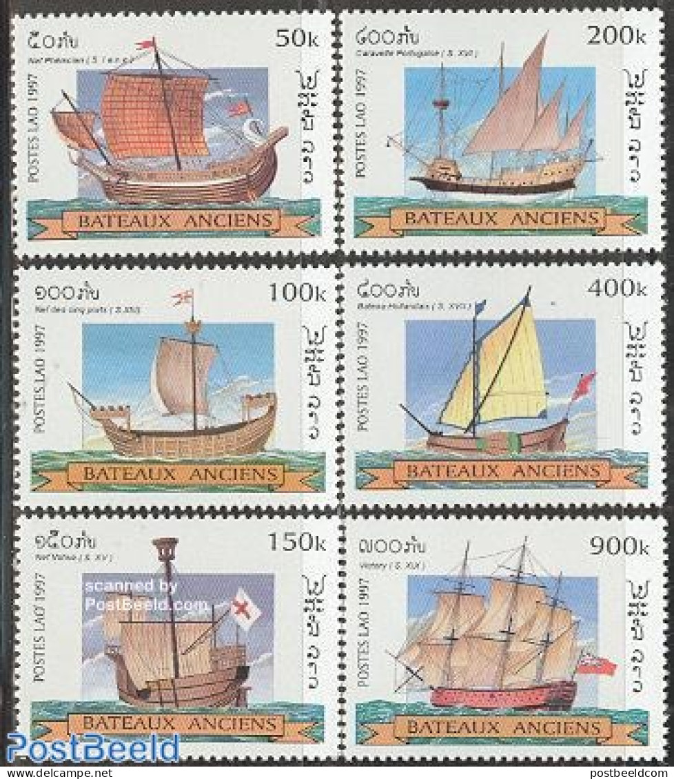 Laos 1997 Sailing Ships 6v, Mint NH, Transport - Ships And Boats - Ships