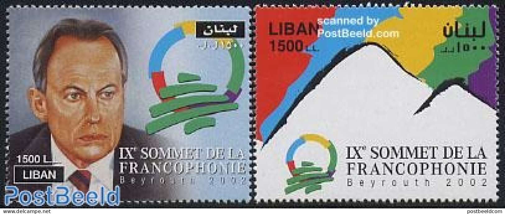 Lebanon 2002 Francophonia 2v, Mint NH, Science - Esperanto And Languages - Lebanon