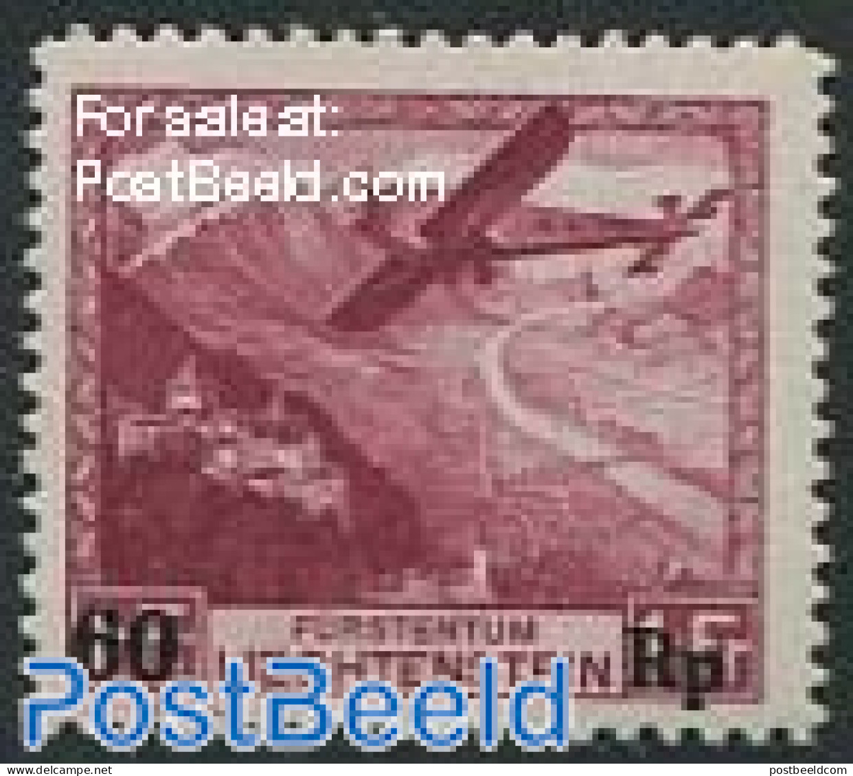 Liechtenstein 1935 Airmail Overprint 1v, Mint NH, History - Transport - Europa Hang-on Issues - Aircraft & Aviation - Ongebruikt