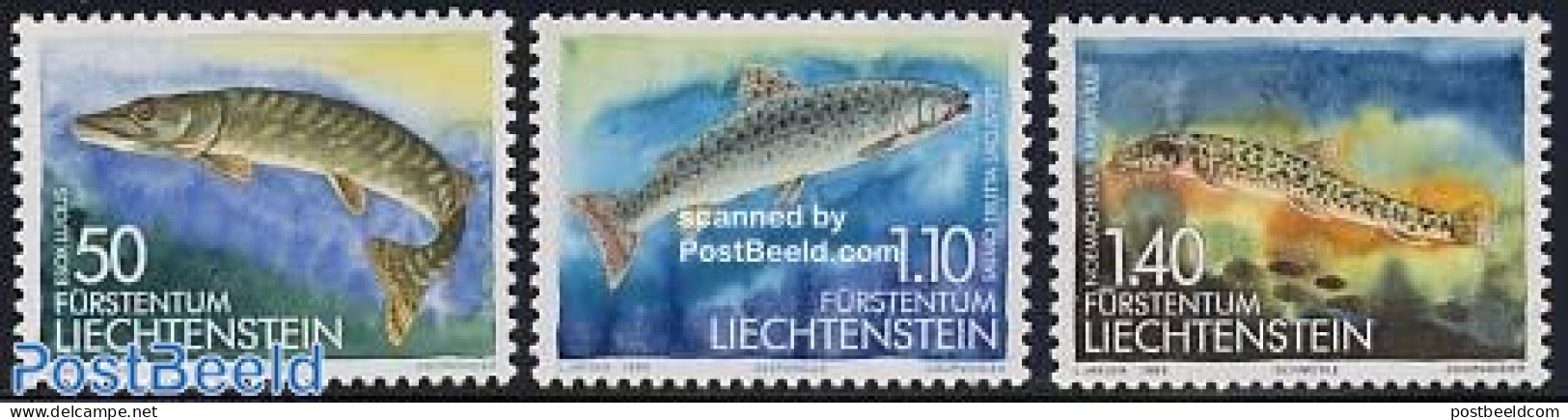 Liechtenstein 1989 Fish 3v, Mint NH, Nature - Fish - Ongebruikt