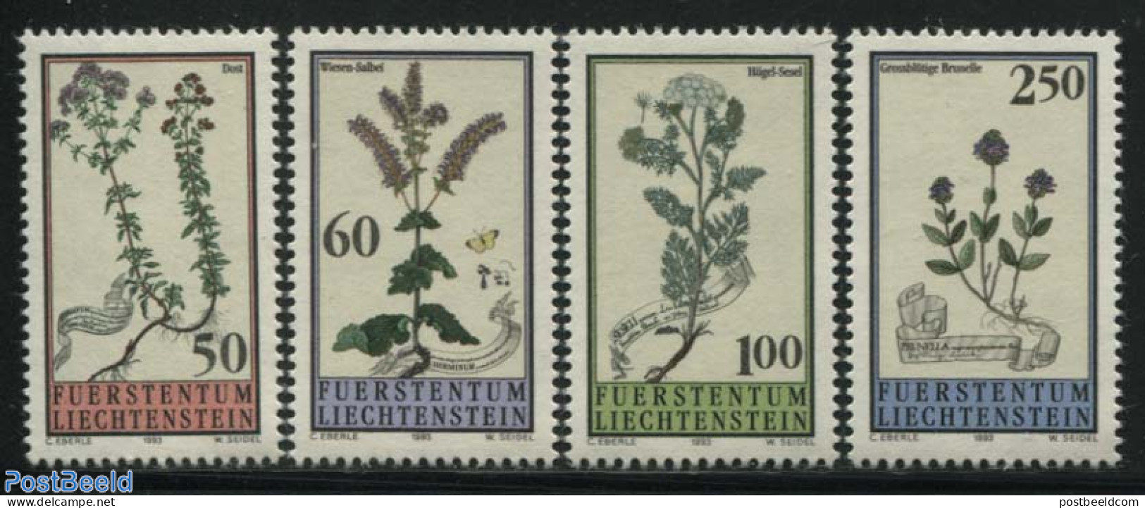 Liechtenstein 1993 Flowers 4v, Mint NH, Nature - Flowers & Plants - Neufs
