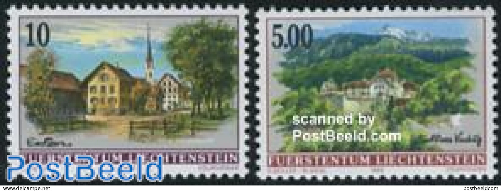 Liechtenstein 1996 Definitives, Views 2v, Mint NH, Art - Castles & Fortifications - Unused Stamps