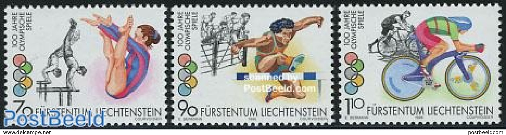 Liechtenstein 1996 Olympic Games Atlanta 3v, Mint NH, Sport - Athletics - Cycling - Gymnastics - Olympic Games - Nuovi