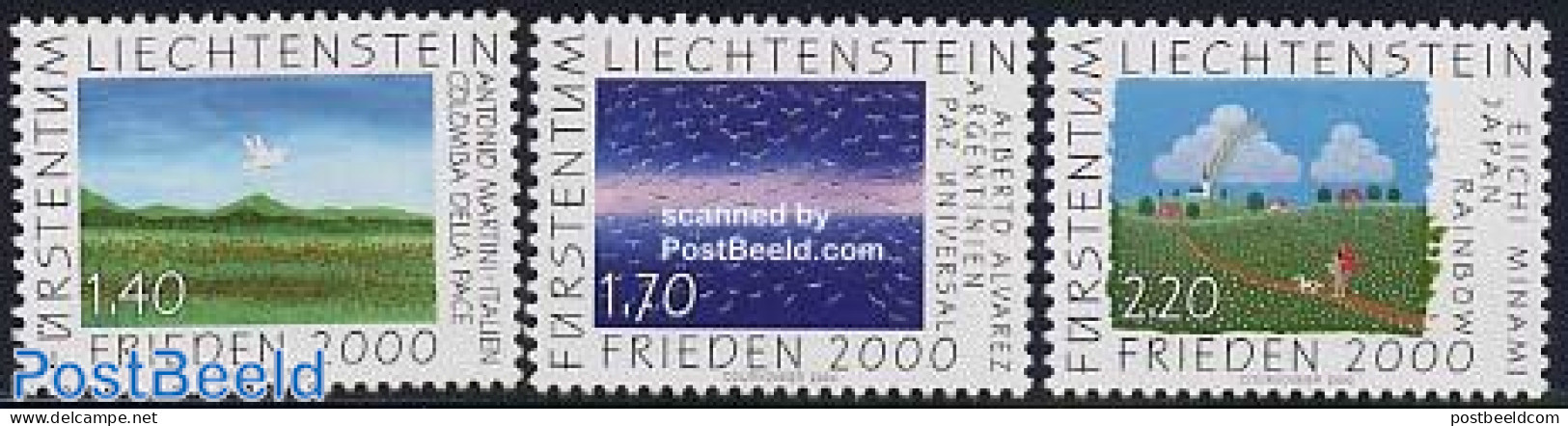 Liechtenstein 2000 Mouth Or Feeth Painters 3v, Mint NH, Art - Modern Art (1850-present) - Paintings - Ongebruikt