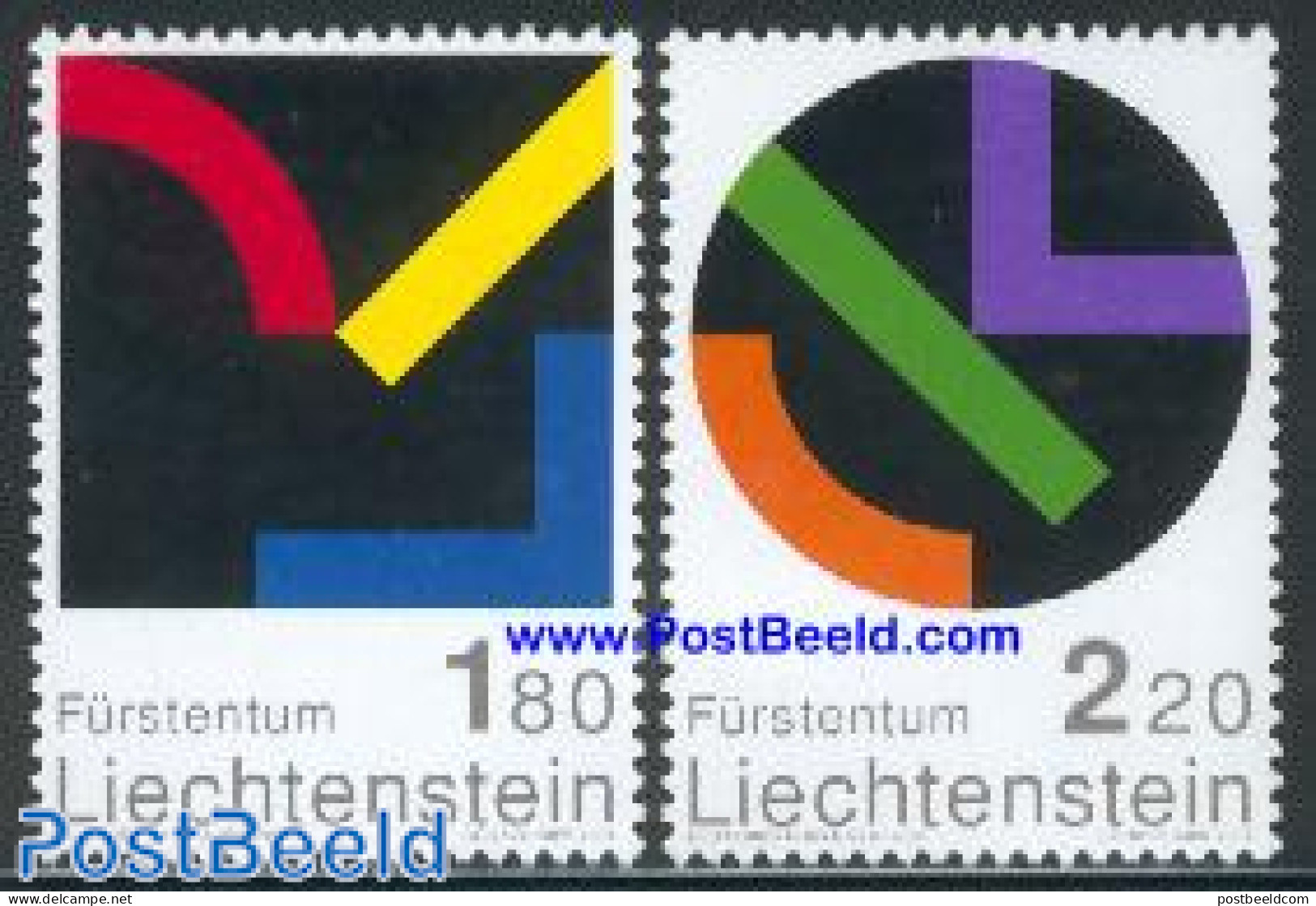 Liechtenstein 2001 Supporting Art 2v, Mint NH, Art - Modern Art (1850-present) - Unused Stamps