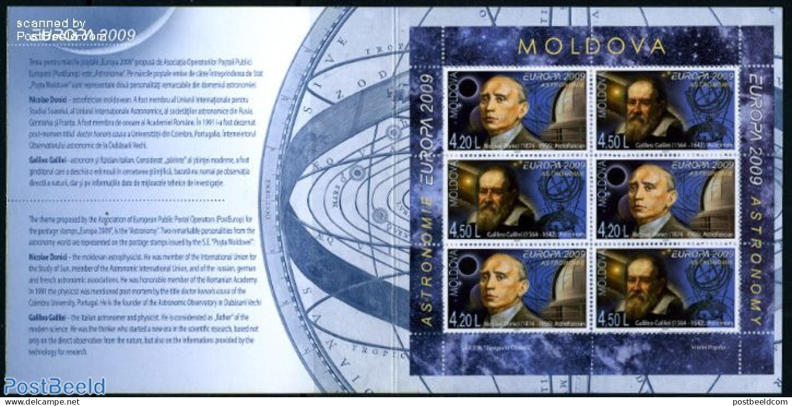 Moldova 2009 Europa, Astronomy Booklet, Mint NH, History - Science - Europa (cept) - Astronomy - Stamp Booklets - Astrology