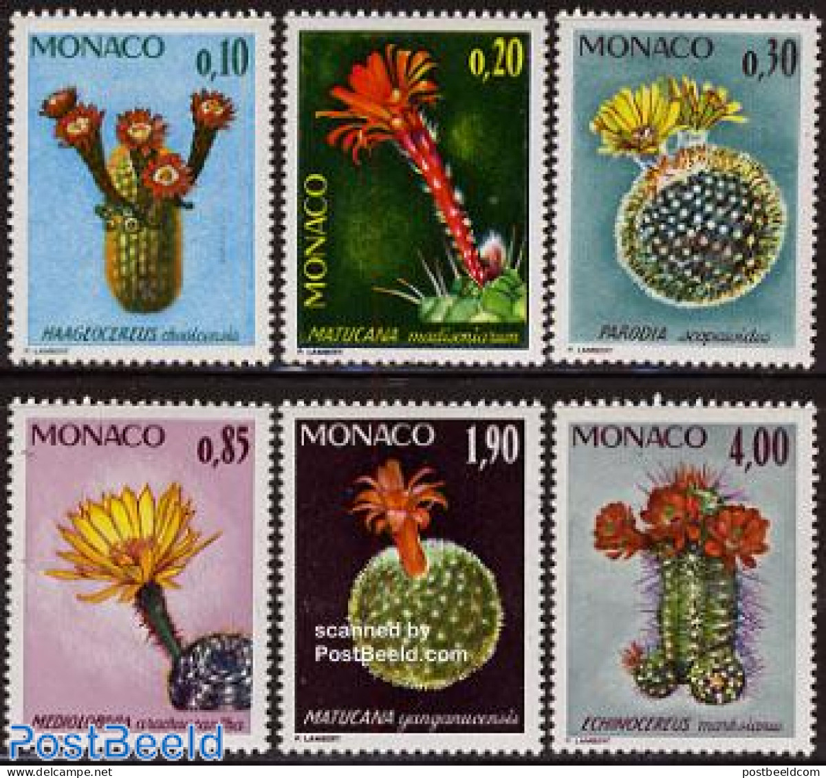 Monaco 1974 Botanic Garden 6v, Mint NH, Nature - Cacti - Flowers & Plants - Nuovi