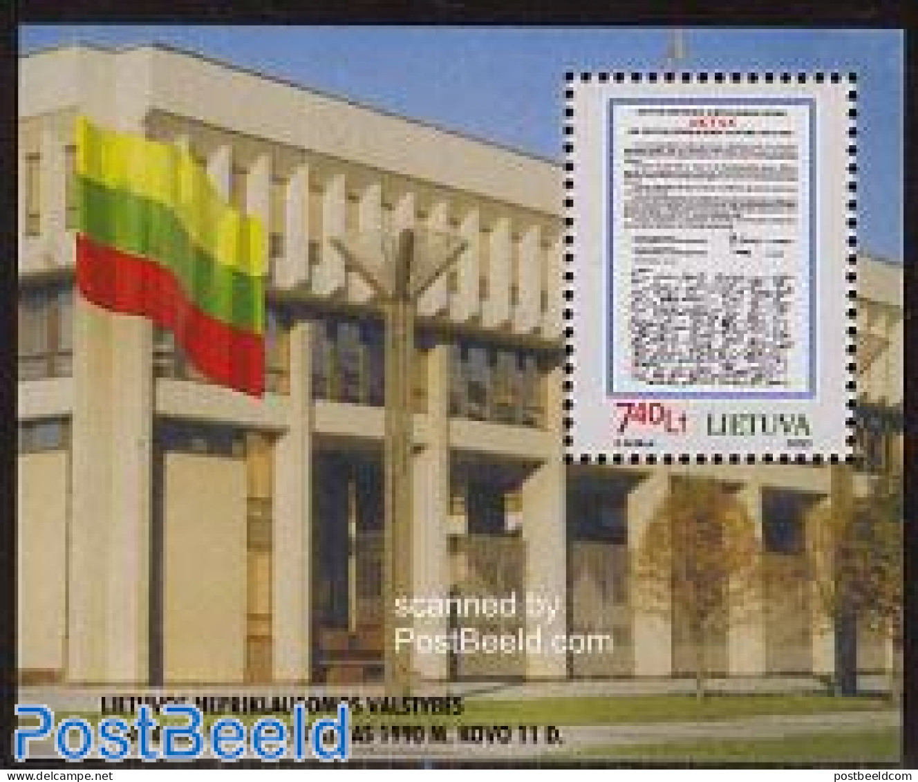 Lithuania 2000 10 Years Independence S/s, Mint NH, History - History - Lithuania