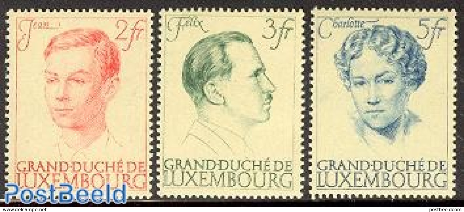 Luxemburg 1939 Caritas 3v (from S/s), Mint NH, History - Kings & Queens (Royalty) - Unused Stamps