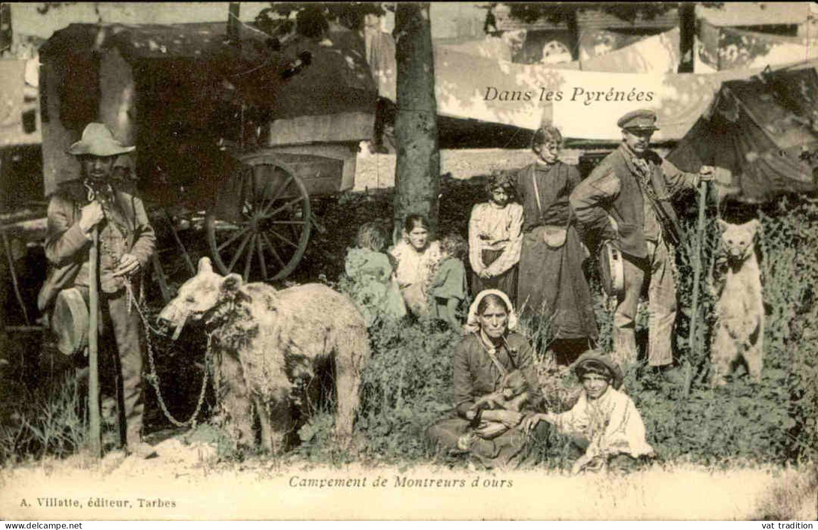 OURS - Carte Postale Des Pyrénées - Bohémiens - Campement De Montreurs D'Ours - L 152046 - Orsi