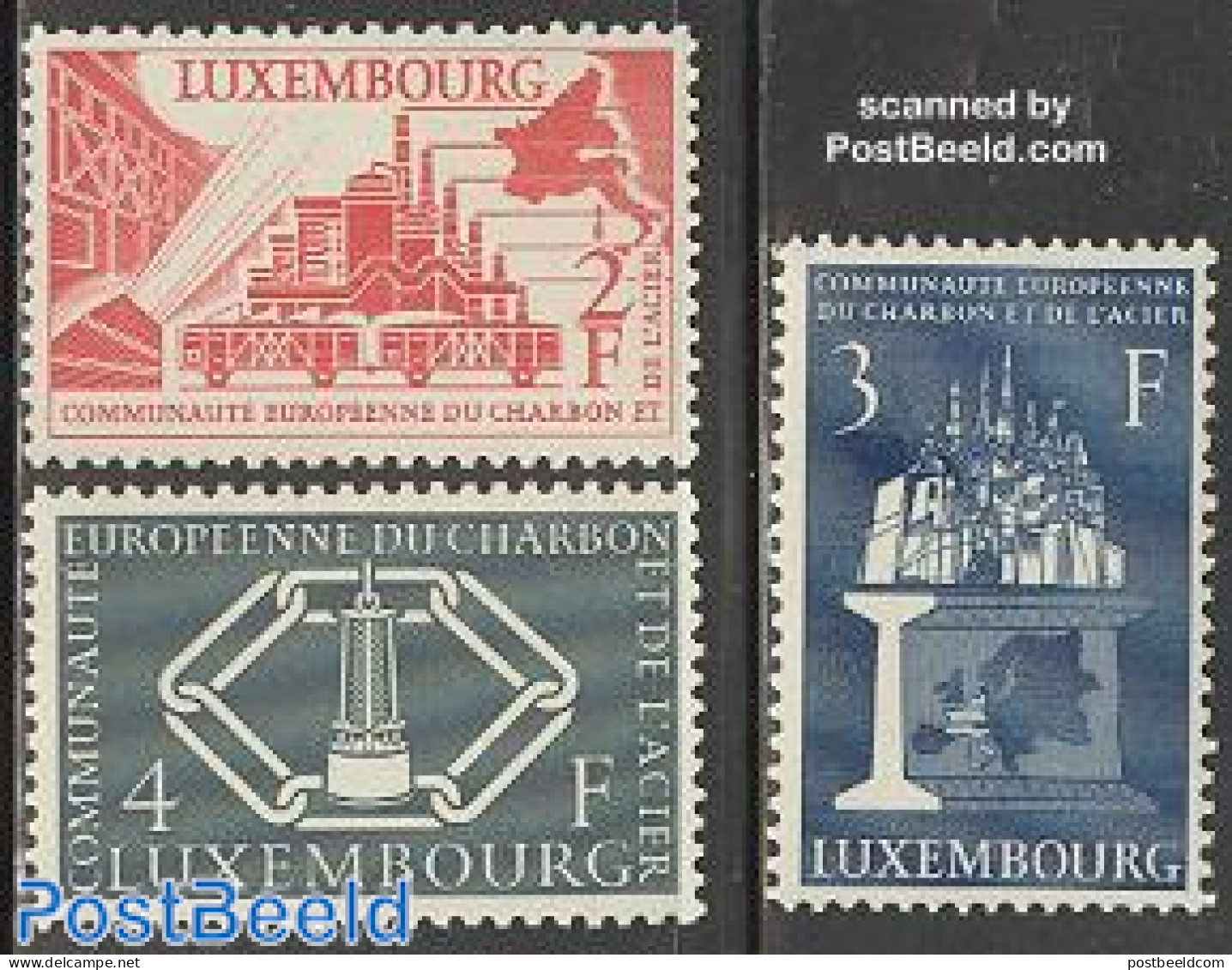 Luxemburg 1956 European Union 3v, Mint NH, History - Science - Transport - Various - Europa Hang-on Issues - Mining - .. - Ungebraucht