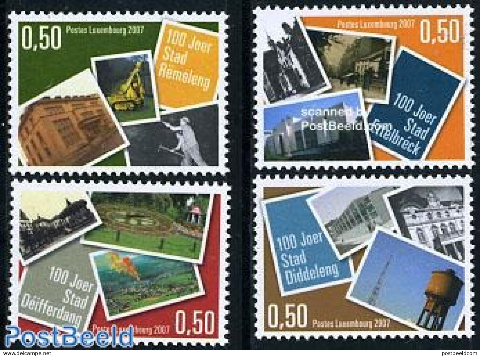 Luxemburg 2007 City Rights 4v, Mint NH, Nature - Science - Gardens - Water, Dams & Falls - Mining - Ongebruikt