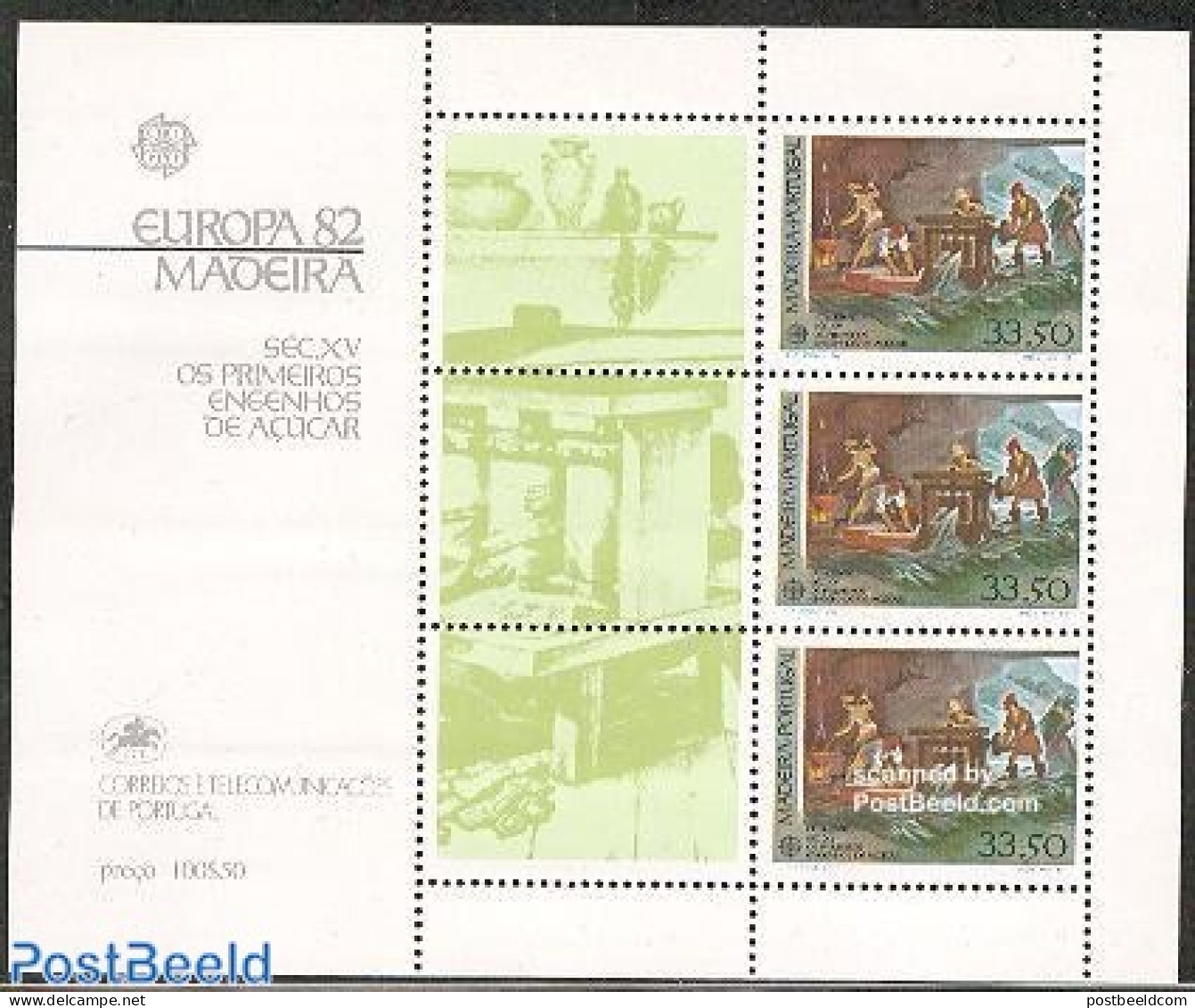 Madeira 1982 Europa, History S/s, Mint NH, History - Various - Europa (cept) - History - Mills (Wind & Water) - Windmills