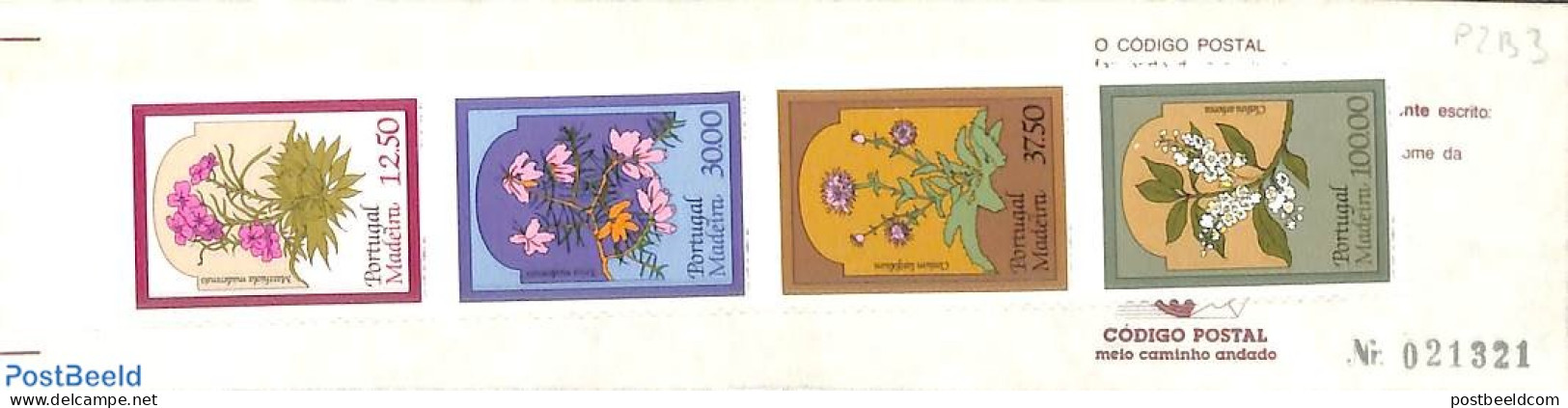 Madeira 1983 Flowers Booklet, Mint NH, Nature - Flowers & Plants - Stamp Booklets - Sin Clasificación