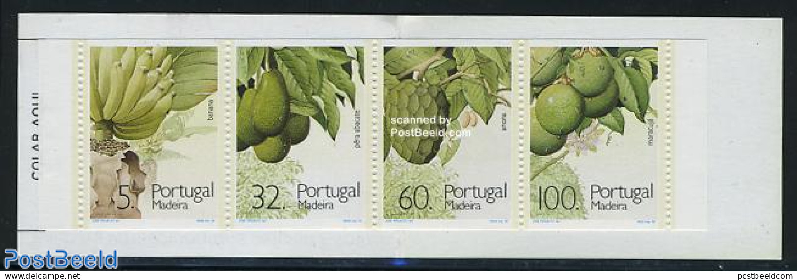 Madeira 1990 Tropical Fruit 4v In Booklet, Mint NH, Nature - Fruit - Stamp Booklets - Fruit