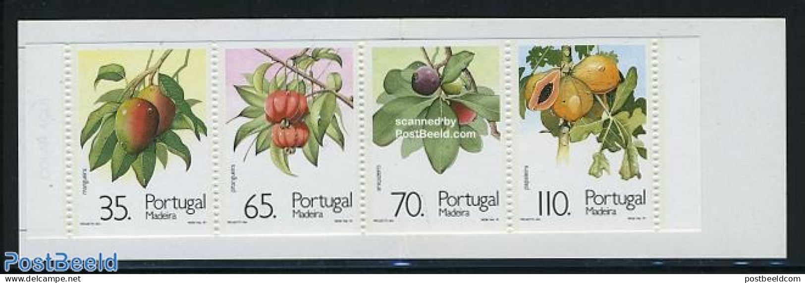 Madeira 1991 Fruits 4v In Booklet, Mint NH, Nature - Fruit - Stamp Booklets - Frutas