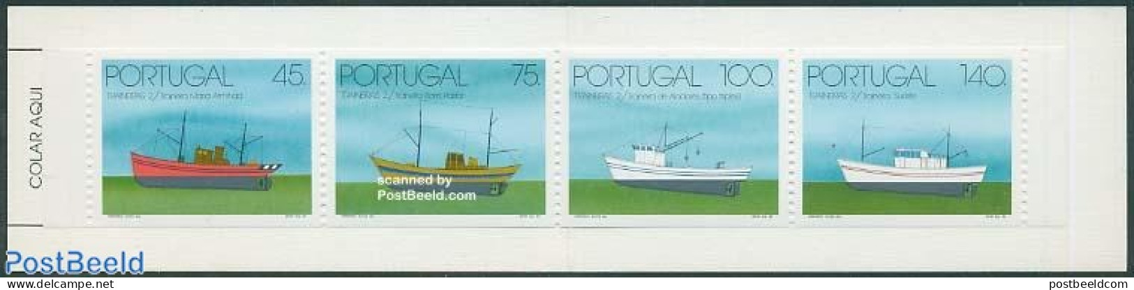 Portugal 1994 Fishing Vessels 4v In Booklet, Mint NH, Nature - Transport - Fishing - Stamp Booklets - Ships And Boats - Ongebruikt