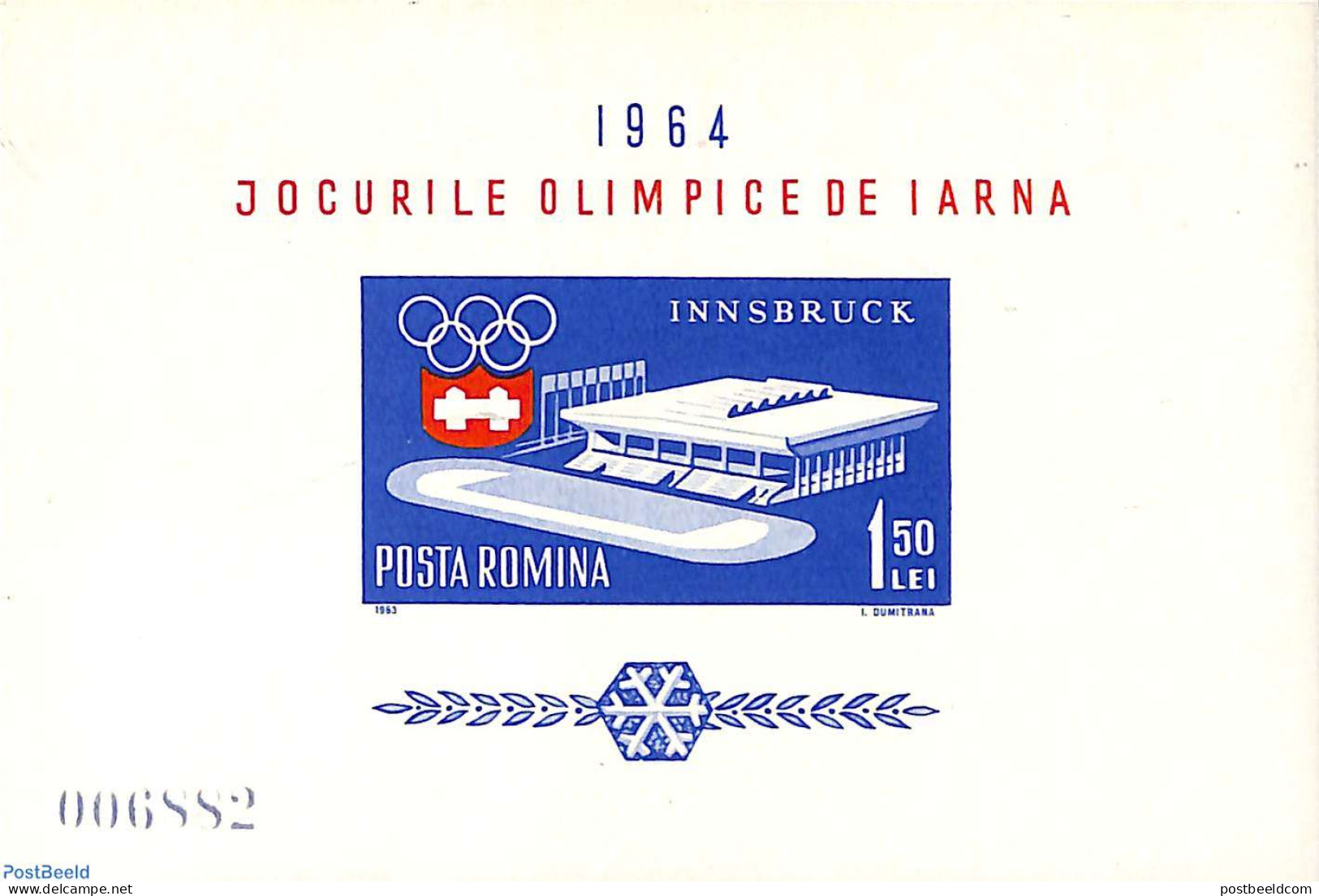 Romania 1963 Olympic Winter Games S/s, Mint NH, Sport - Olympic Winter Games - Ongebruikt