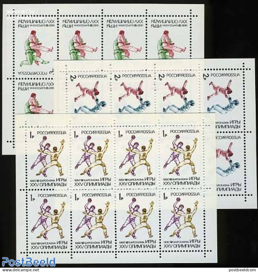Russia 1992 Olympic Games 3 M/ss, Mint NH, Sport - Fencing - Handball - Judo - Olympic Games - Fencing