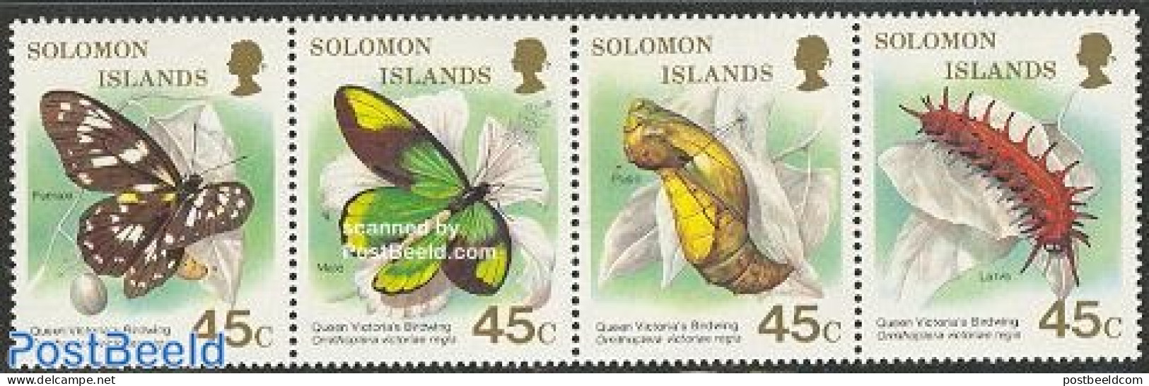 Solomon Islands 1987 Butterflies 4v [:::], Mint NH, Nature - Butterflies - Solomon Islands (1978-...)