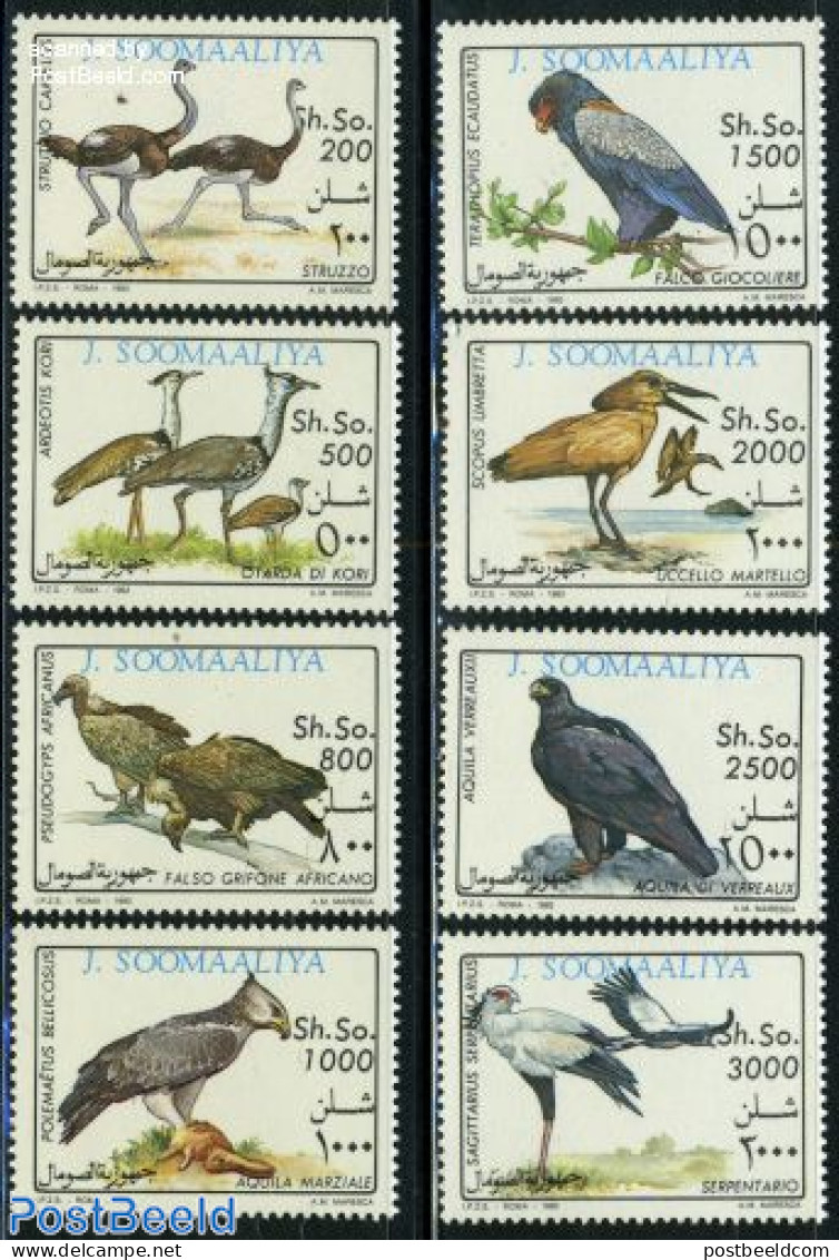 Somalia 1993 Birds 8v, Mint NH, Nature - Birds - Birds Of Prey - Somalië (1960-...)