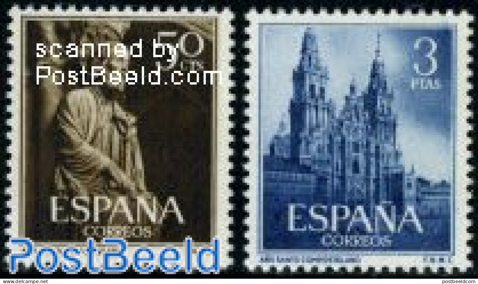 Spain 1954 Holy Year 2v, Mint NH, Religion - Churches, Temples, Mosques, Synagogues - Unused Stamps