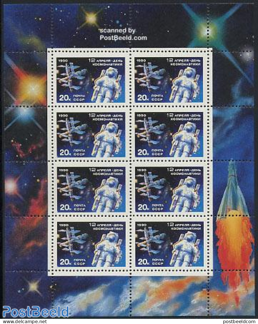 Russia, Soviet Union 1990 Cosmonatic Day M/s, Mint NH, Transport - Space Exploration - Nuevos