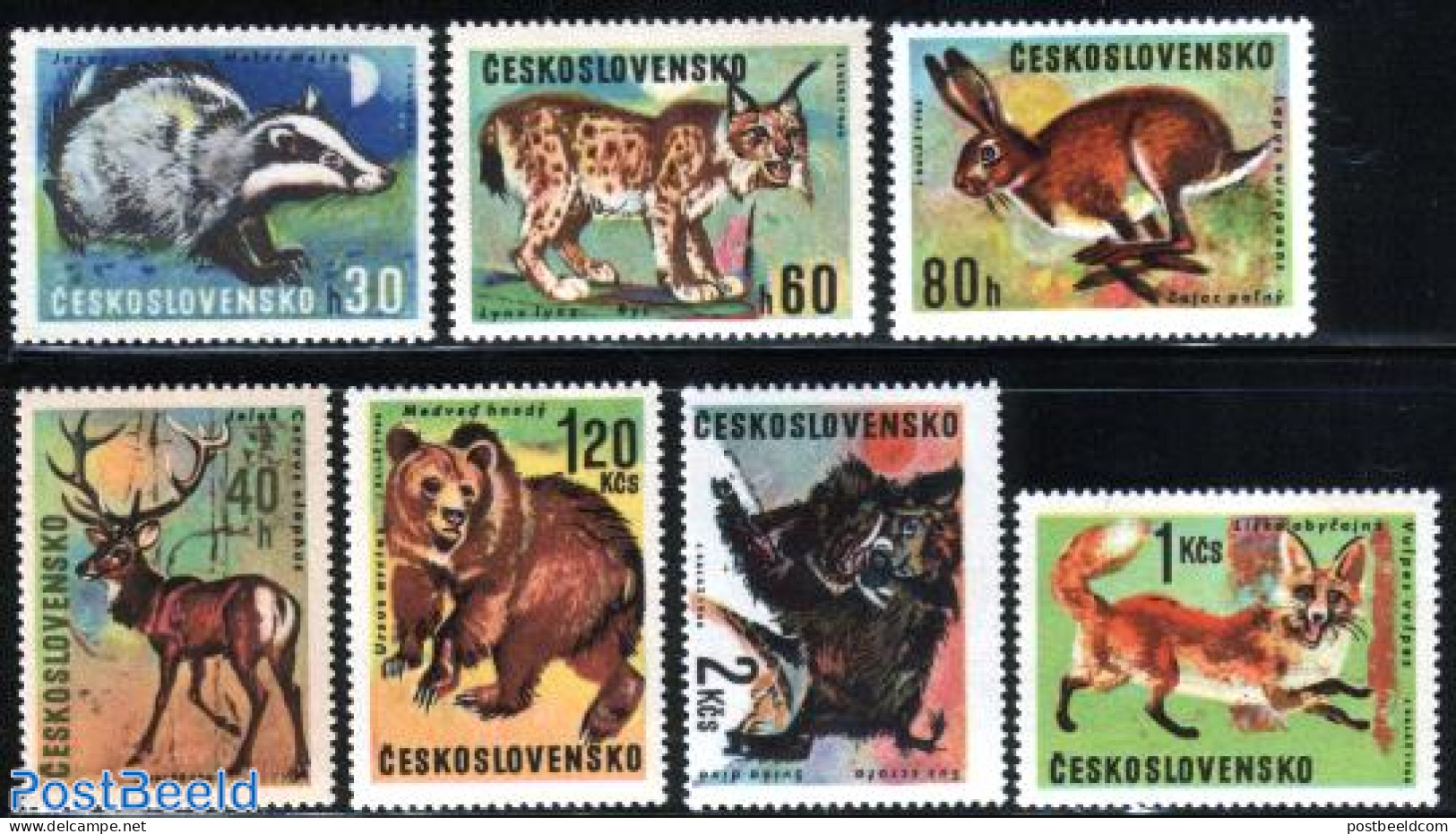 Czechoslovkia 1966 Animals 7v, Mint NH, Nature - Animals (others & Mixed) - Bears - Cat Family - Deer - Hunting - Rabb.. - Sonstige & Ohne Zuordnung
