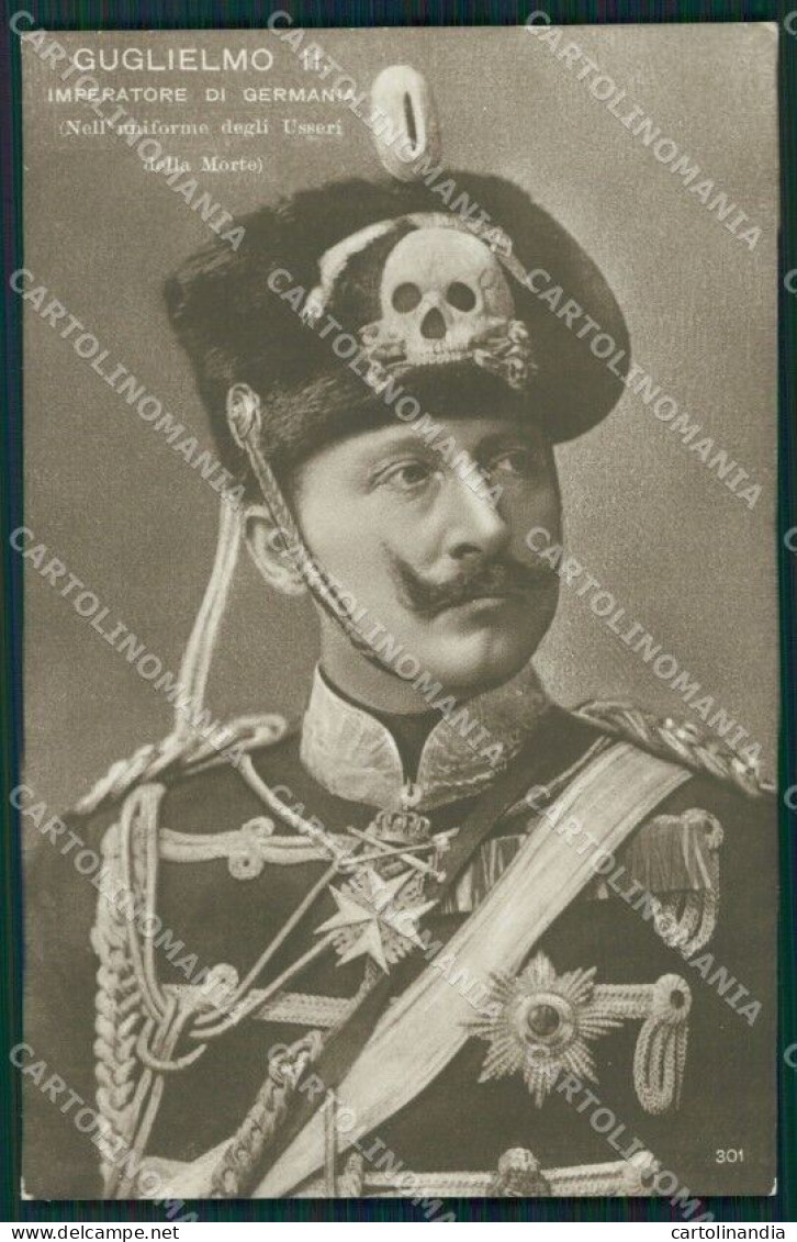 Reali Royalty Germany Guglielmo II Usseri Morte Skeleton Foto Postcard QT5029 - Otros & Sin Clasificación