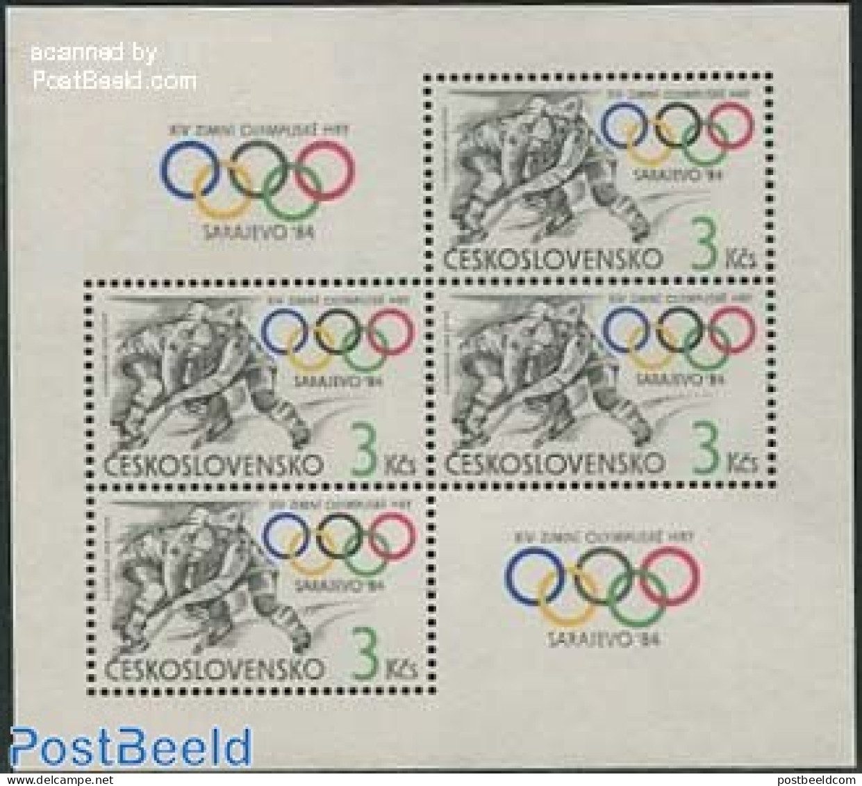 Czechoslovkia 1984 Olympic Winter Games S/s, Mint NH, Sport - Ice Hockey - Olympic Winter Games - Other & Unclassified