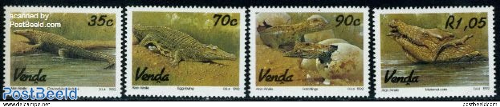 South Africa, Venda 1992 Crocodiles 4v, Mint NH, Nature - Crocodiles - Reptiles - Venda