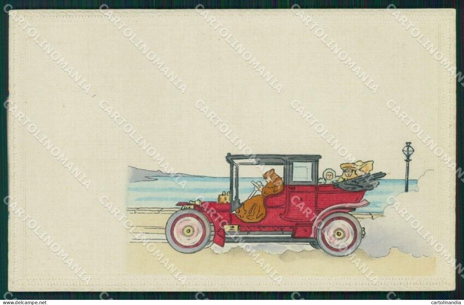 Art Nouveau Car OPF Postcard Cartolina QT5850 - Other & Unclassified