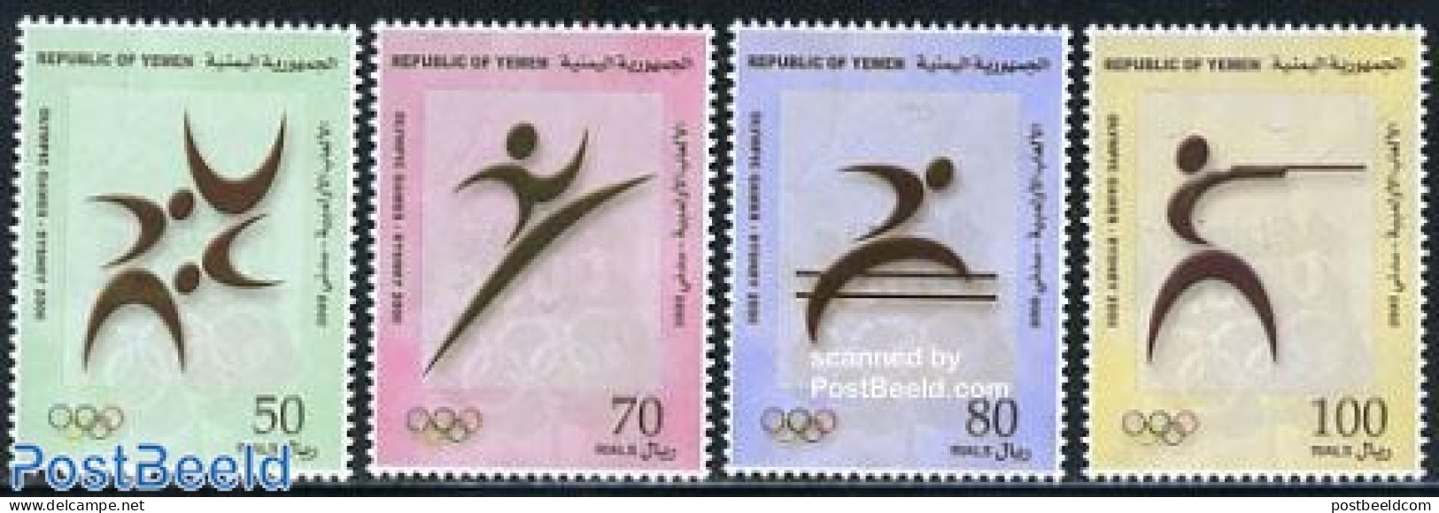 Yemen, Republic 2000 Olympic Games Sydney 4v, Mint NH, Sport - Athletics - Judo - Olympic Games - Shooting Sports - Leichtathletik