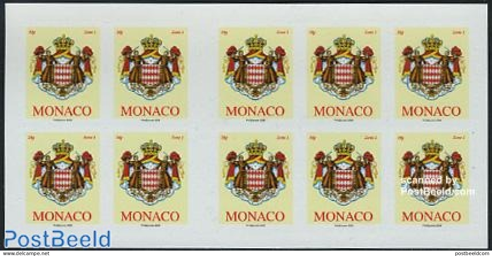 Monaco 2009 Coat Of Arms Foil Sheet, Mint NH, History - Coat Of Arms - Ungebraucht