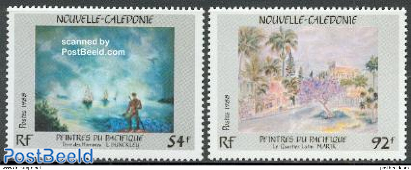 New Caledonia 1988 Paintings 2v, Mint NH, Transport - Ships And Boats - Art - Modern Art (1850-present) - Paintings - Neufs