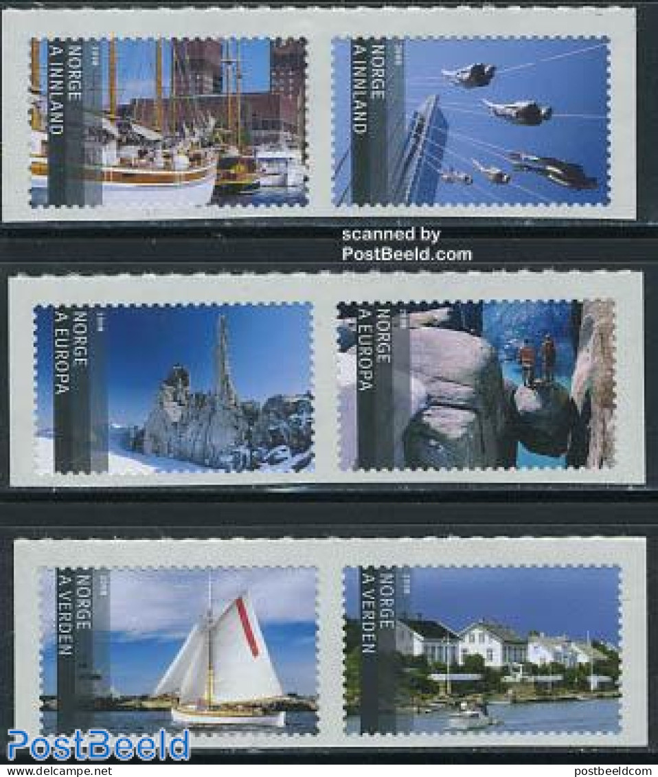 Norway 2008 Tourism 6v S-a, Mint NH, Sport - Transport - Various - Mountains & Mountain Climbing - Ships And Boats - L.. - Neufs