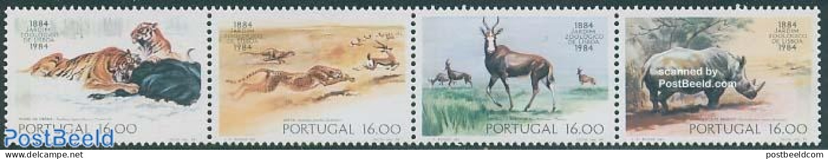 Portugal 1984 Lisbon Zoo 4v [:::], Mint NH, Nature - Animals (others & Mixed) - Cat Family - Rhinoceros - Ungebraucht