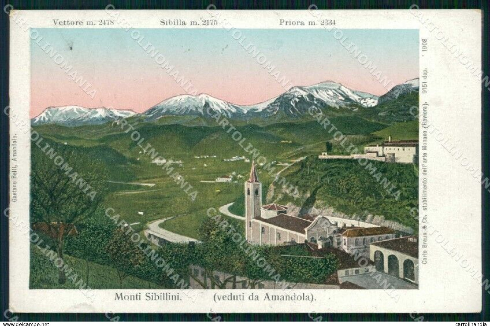 Ascoli Piceno Fermo Amandola Monti Sibillini Cartolina RB5737 - Ascoli Piceno