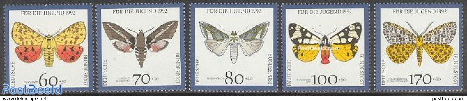 Germany, Federal Republic 1992 Youth, Butterflies 5v, Mint NH, Nature - Butterflies - Ungebraucht