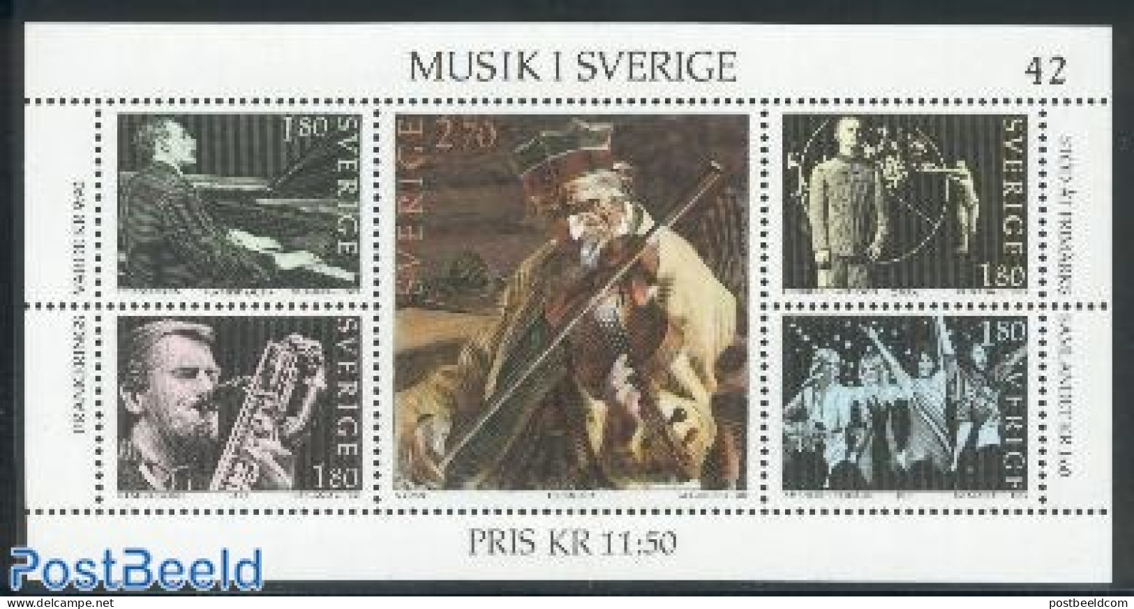 Sweden 1983 Music In Sweden S/s, Mint NH, Performance Art - Music - Popular Music - Unused Stamps