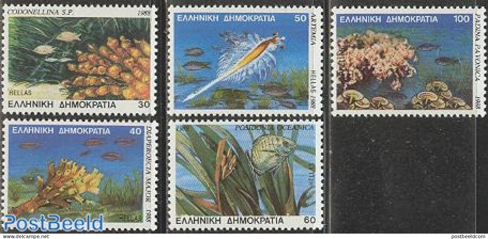 Greece 1988 Marine Life 5v, Mint NH, Nature - Fish - Ongebruikt