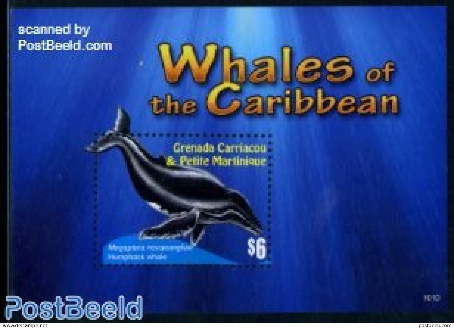 Grenada Grenadines 2010 Carriacou, Whales Of The Caribbean S/s, Mint NH, Nature - Sea Mammals - Grenada (1974-...)