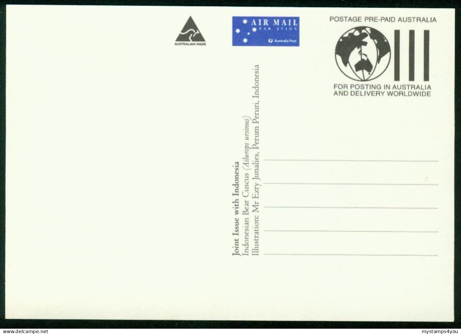 Mk Australia Maximum Card 1996 MiNr 1541 | Indonesian Bear Cuscus #max-0038 - Maximum Cards